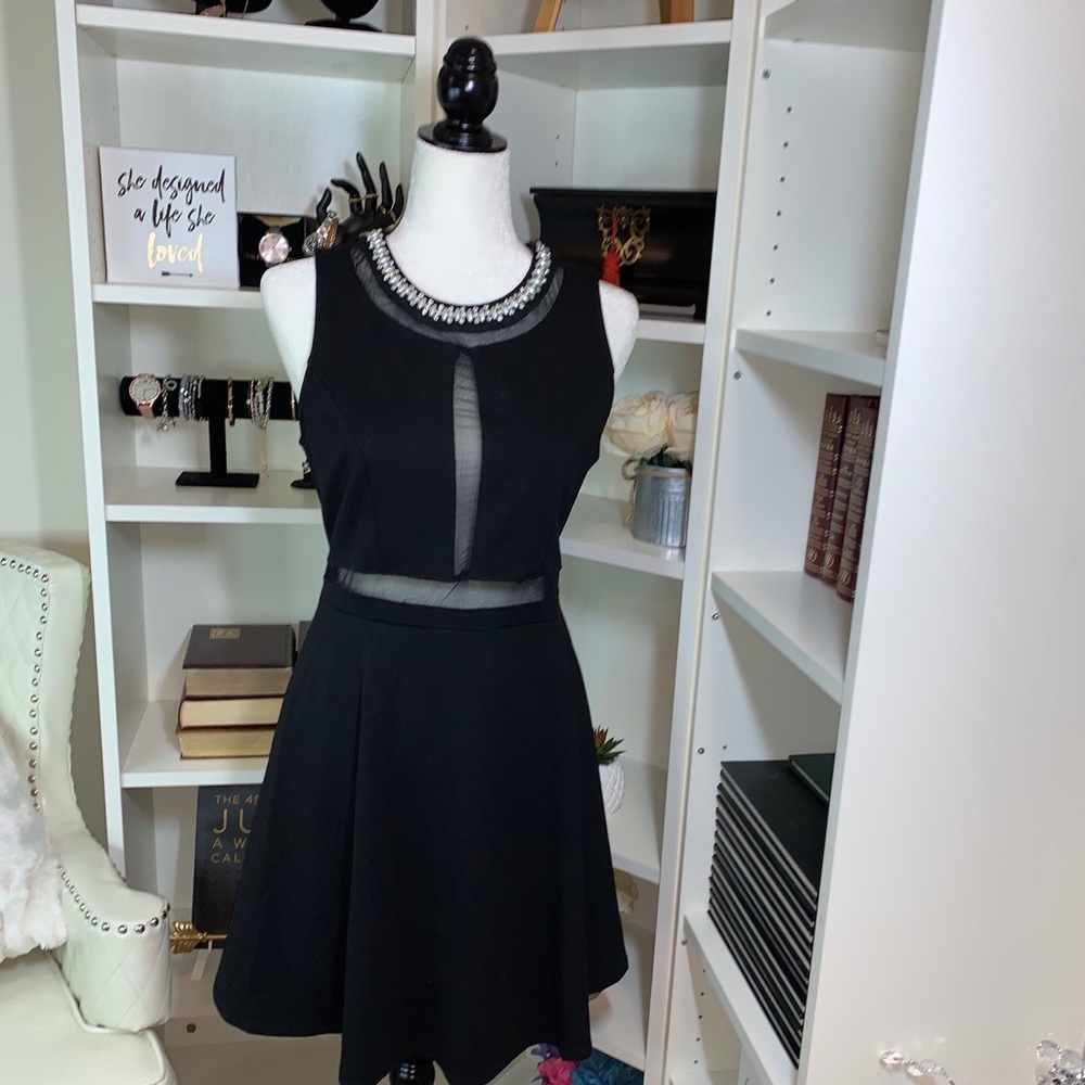 Monteau Formal dress  w/ pearl & crystal neck $89